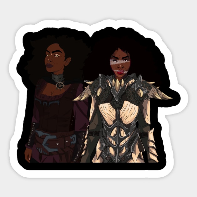 Serana & Dragonborn 2 Sticker by clitories